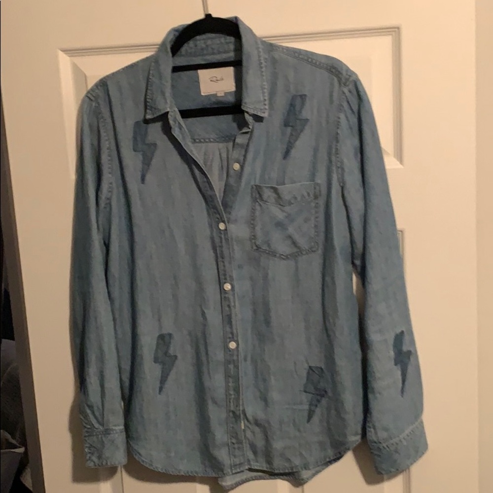 Rails denim lightening bolt button down Small